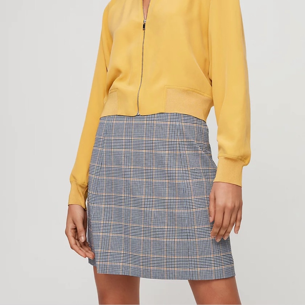Babaton Blue Plaid Mini Skirt